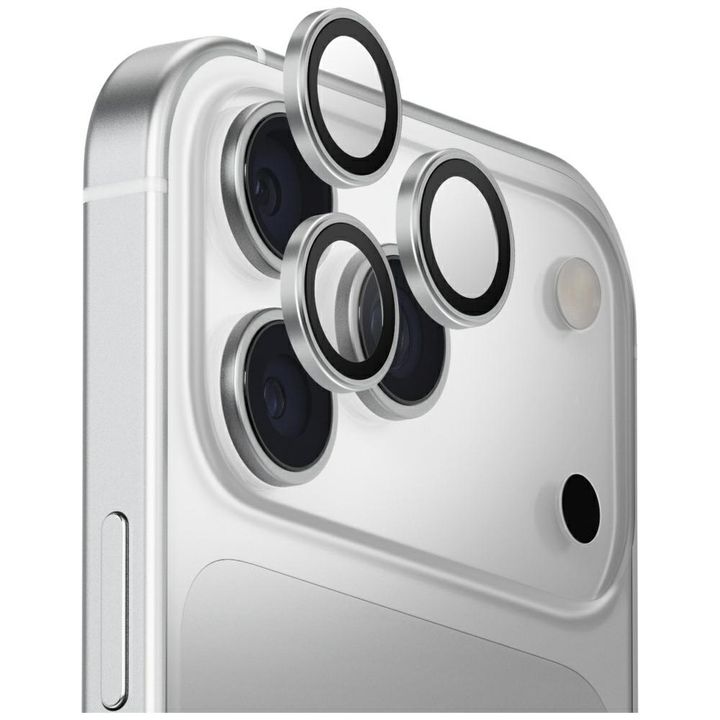 Szkło na obiektyw aparatu UNIQ Optix     Aluminium Camera Lens Protector do iPhone 17 Pro / iPhone 17 Pro Max z aplikatorem srebrny na NearMe.pl