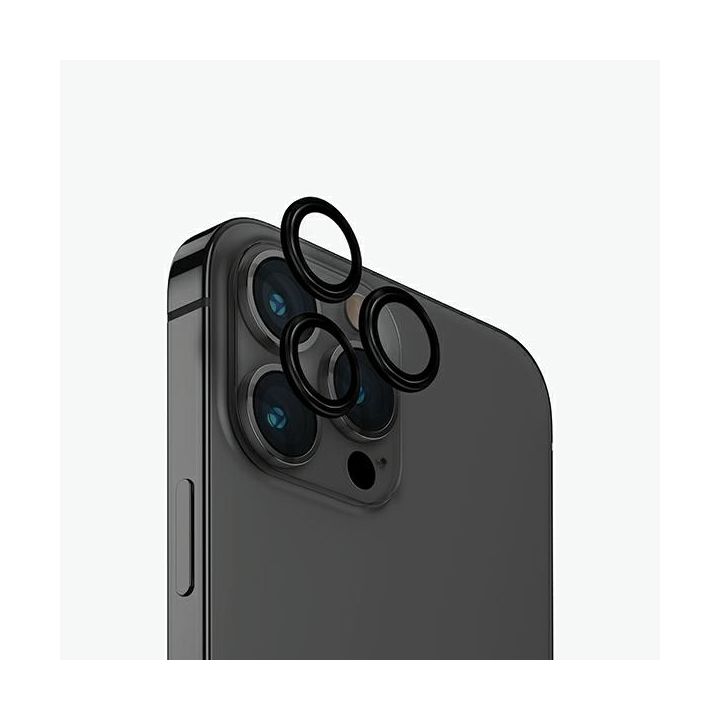 UNIQ Optix Aluminium Camera LensProtector iPhone 15 Pro 6.1" midnight black szkło na obiektyw aparatu z aplikatorem na NearMe.pl