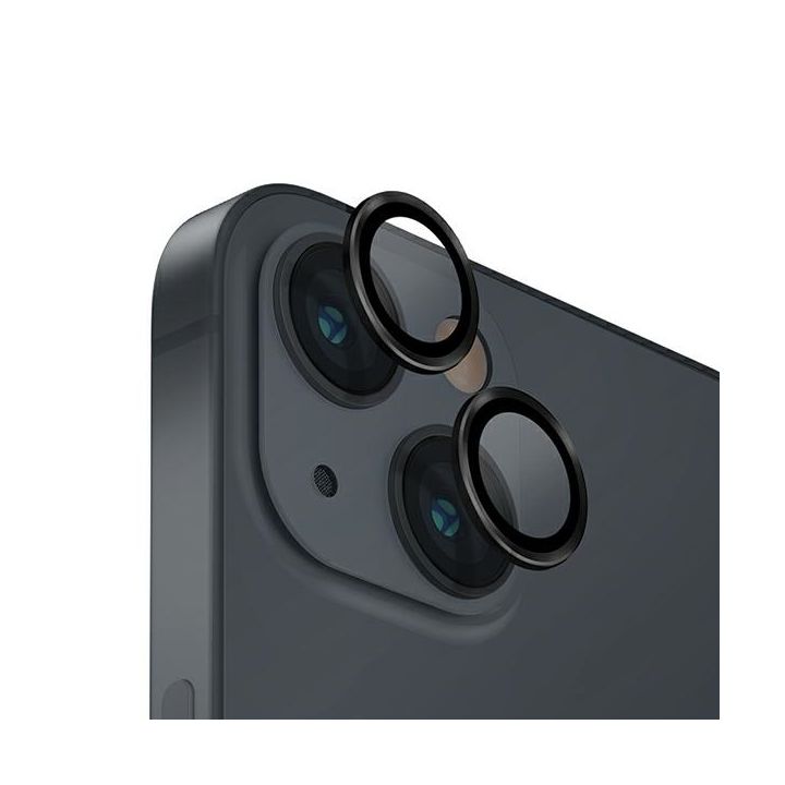 UNIQ Optix Aluminium Camera LensProtector iPhone 14 6.1" / 14 Plus 6.7" midnight black szkło na obiektyw aparatu z aplikatorem na NearMe.pl