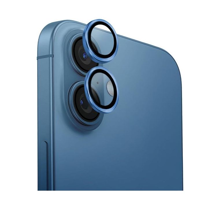 UNIQ Optix Aluminium Camera Lens Protector iPhone 16 6.1" / 16 Plus 6.7" pearl blue szkło na obiektyw aparatu z aplikatorem na NearMe.pl