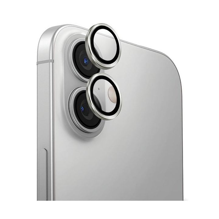 UNIQ Optix Aluminium Camera Lens Protector iPhone 16 6.1" / 16 Plus 6.7" sterling silver szkło na obiektyw aparatu z aplikatorem na NearMe.pl