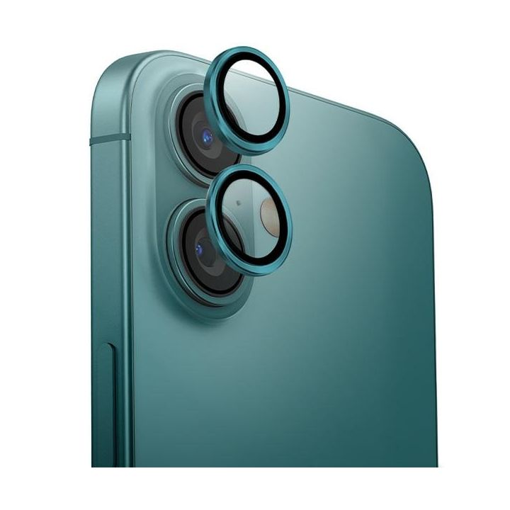 UNIQ Optix Aluminium Camera Lens Protector iPhone 16 6.1" / 16 Plus 6.7" emerald szkło na obiektyw aparatu z aplikatorem na NearMe.pl