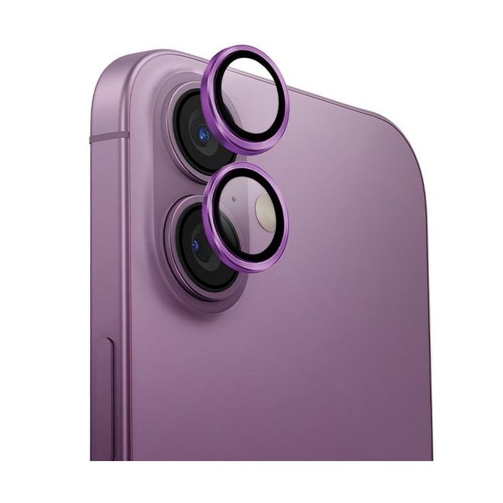 UNIQ Optix Aluminium Camera LensProtector iPhone 16 6.1" / 16 Plus 6.7" grape pink szkło na obiektyw aparatu z aplikatorem na NearMe.pl