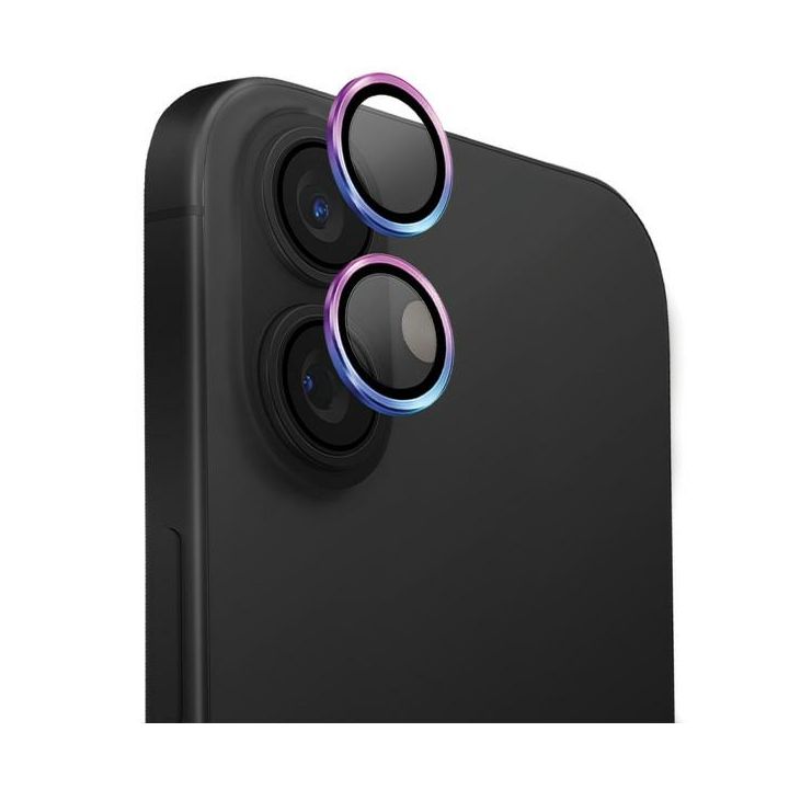 UNIQ Optix Aluminium Camera Lens Protector iPhone 16 6.1" / 16 Plus 6.7" iridescent szkło na obiektyw aparatu z aplikatorem na NearMe.pl