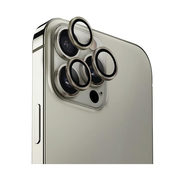 UNIQ Optix Aluminium Camera Lens Protector iPhone 16 Pro 6.3" / 16 Pro Max 6.9" titanium grey szkło na obiektyw aparatu z aplikatorem na NearMe.pl