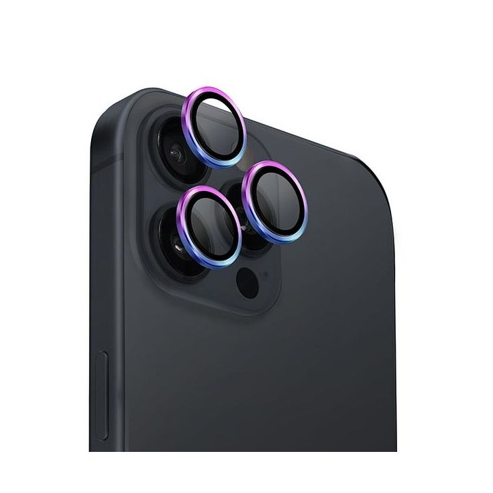 UNIQ Optix Aluminium Camera Lens Protector iPhone 16 Pro 6.3" / 16 Pro Max 6.9" iridescent szkło na obiektyw aparatu z aplikatorem na NearMe.pl