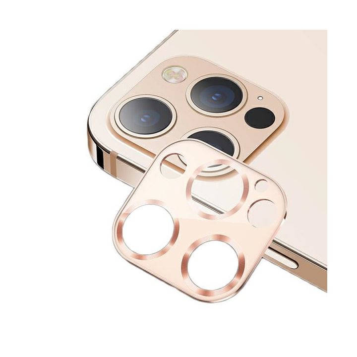 USAMS Camera Lens Glass iPhone 12 ProMax metal złoty/gold BH707JTT03 (US-BH707) na NearMe.pl