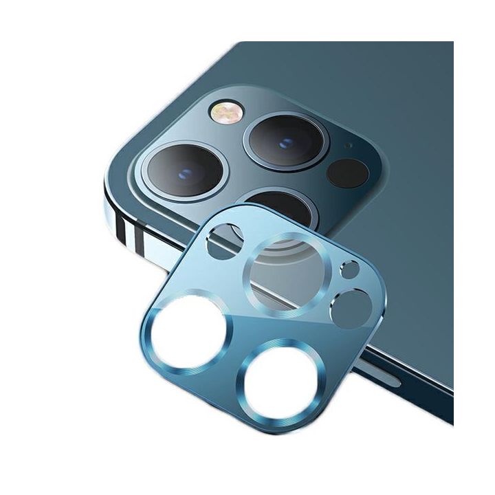 USAMS Camera Lens Glass iPhone 12 ProMax metal niebieski/blue BH707JTT04 (US-BH707) na NearMe.pl
