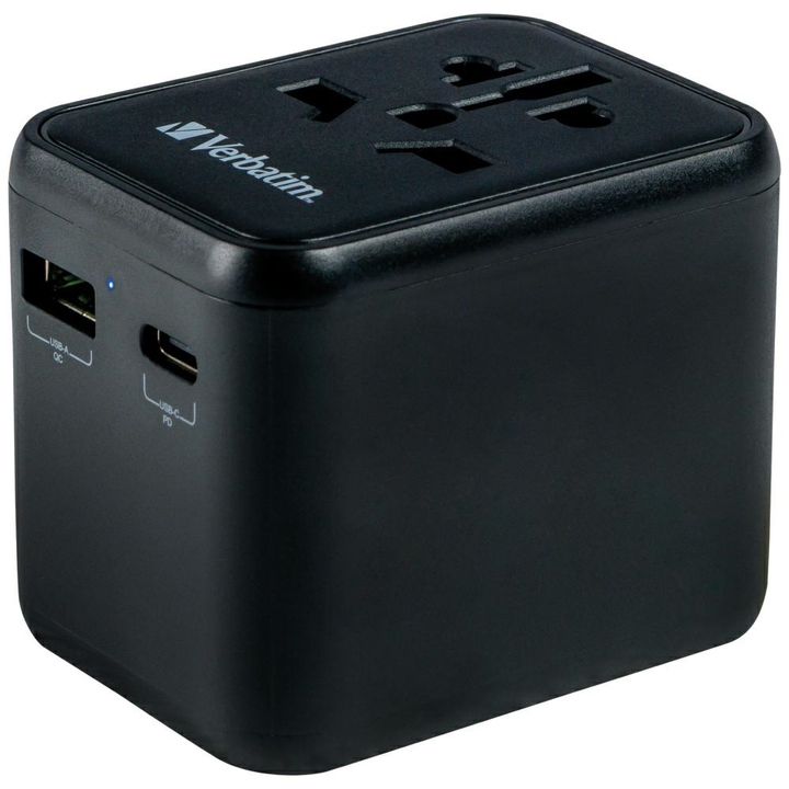 Verbatim Adapter podróżny EU/UK/US2xUSB-A/USB-C PD 20W UTA-02 czarny/black 49544 na NearMe.pl