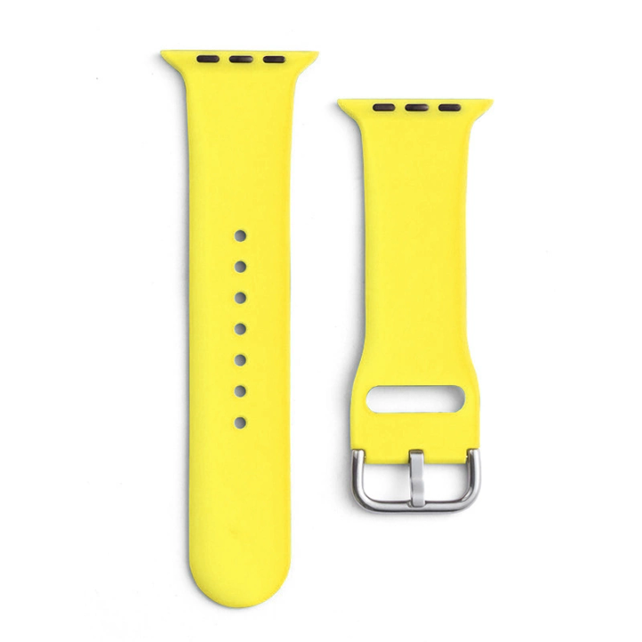Silikonowa opaska Silicone Strap APS do Apple Watch 38 / 40 / 41 mm pasek bransoleta do zegarka - żółta na NearMe.pl