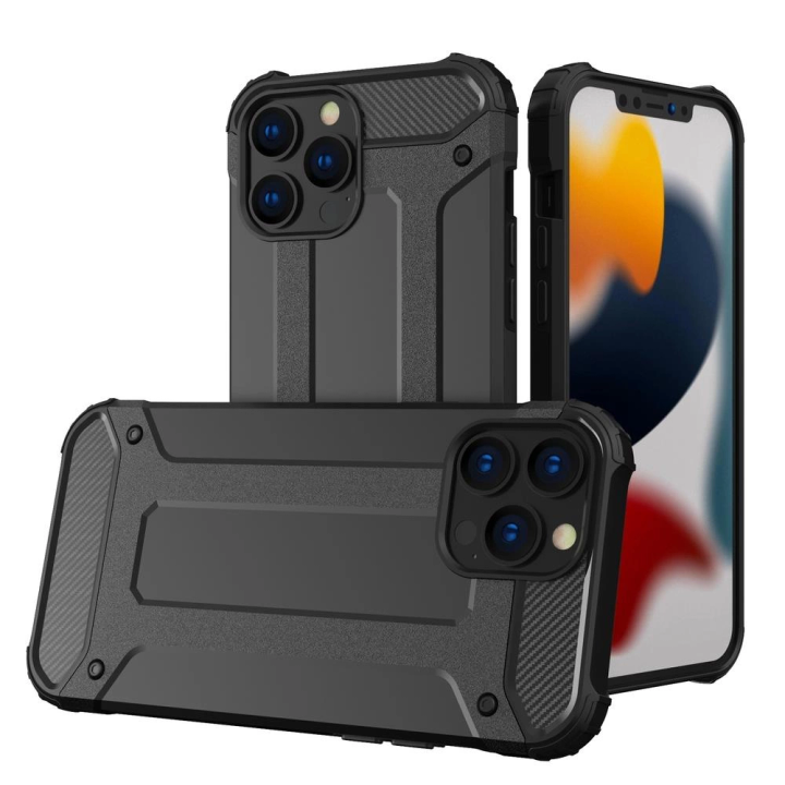 Hybrid Armor etui iPhone 14 Pro Max pancerny hybrydowy pokrowiec czarny na NearMe.pl