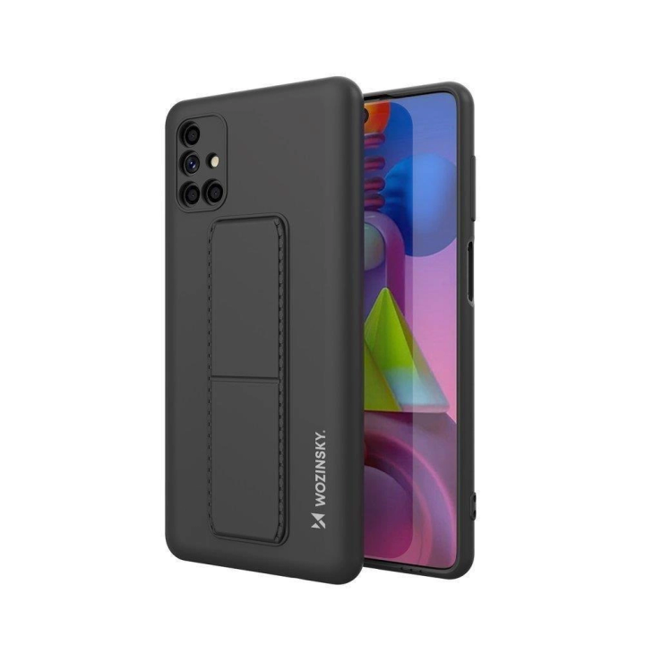Wozinsky Kickstand Case silikonowe etui z podstawką etui Samsung Galaxy M51 czarne na NearMe.pl