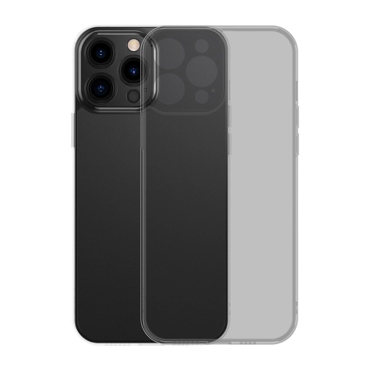 Baseus Frosted Glass Case etui pokrowiec do iPhone 13 Pro sztywna obudowa z żelową ramką czarny (ARWS000401) na NearMe.pl