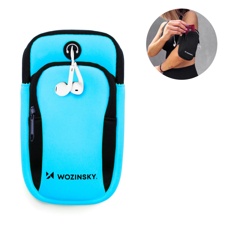 Wozinsky opaska na telefon do biegania armband niebieska (WABBL1) na NearMe.pl