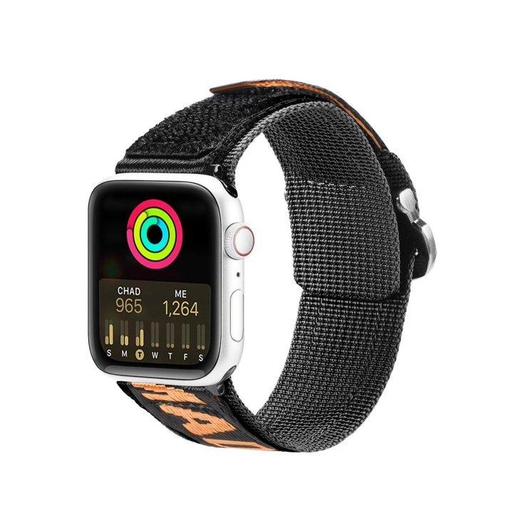 Dux Ducis Strap (Outdoor Version) pasek Apple Watch Ultra, SE, 9, 8, 7, 6, 5, 4, 3, 2, 1 (49, 45, 44, 42 mm) nylonowa opaska bransoleta czarno-pomarańczowy na NearMe.pl