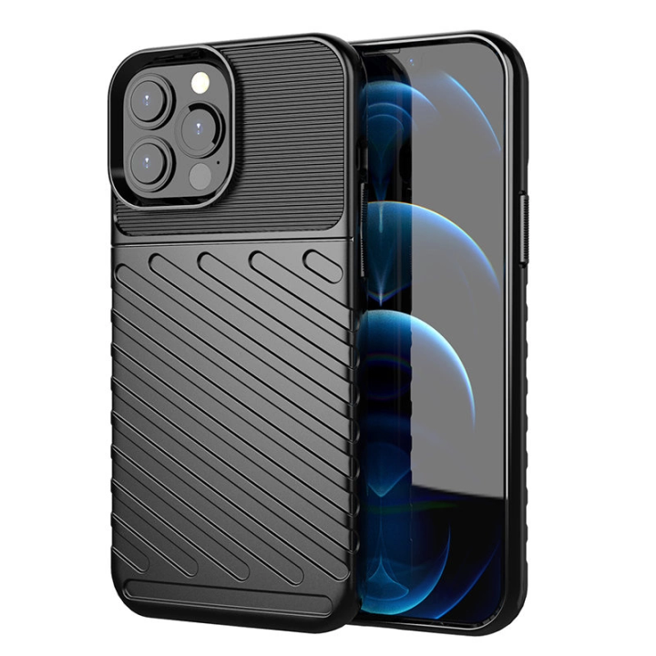 Thunder Case elastyczne pancerne etui pokrowiec iPhone 13 Pro Max czarny na NearMe.pl