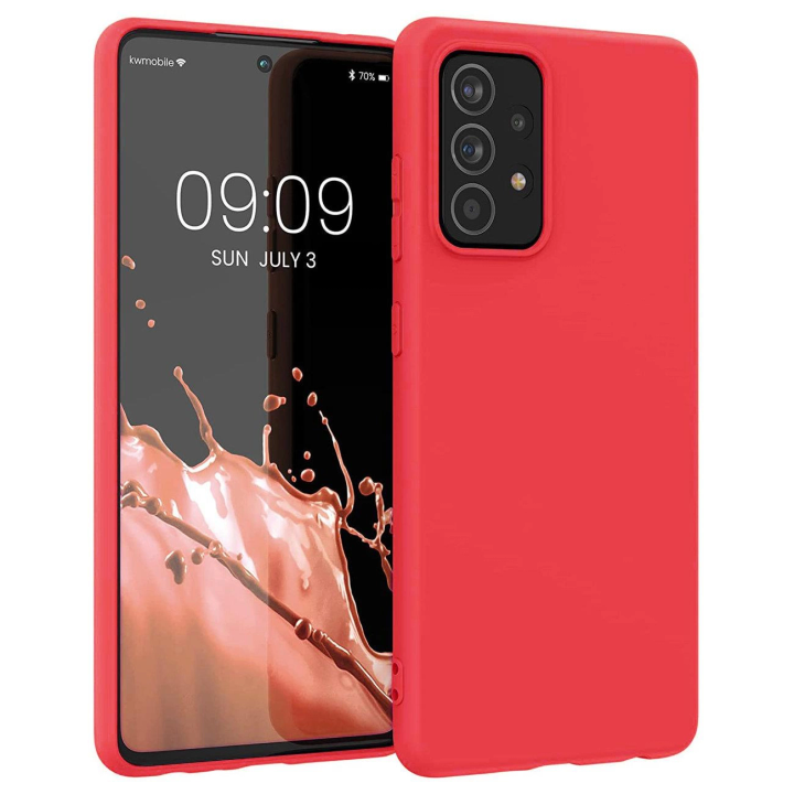 Silicone Case elastyczne silikonowe etui pokrowiec Samsung Galaxy A22 4G czerwony na NearMe.pl