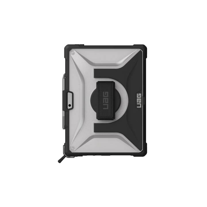 Etui UAG Plasma z wbudowaną podstawką oraz paskiem na dłoń i ramię na Microsoft Surface Pro 8 - szaro-czarne na NearMe.pl