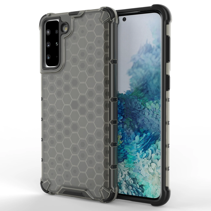 Honeycomb etui pancerny pokrowiec z żelową ramką Samsung Galaxy S21+ 5G (S21 Plus 5G) czarny na NearMe.pl