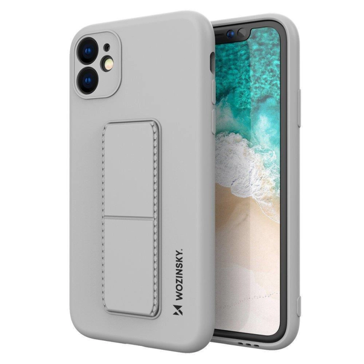 Wozinsky Kickstand Case silikonowe etui z podstawką iPhone 11 Pro szare na NearMe.pl