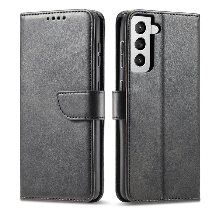 Magnet Case elegancki futerał etui pokrowiec z klapką i funkcją podstawki Samsung Galaxy S22+ (S22 Plus) czarny na NearMe.pl