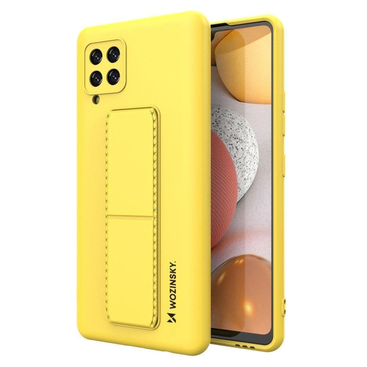 Wozinsky Kickstand Case silikonowe etui z podstawką etui Samsung Galaxy A42 5G żółte na NearMe.pl