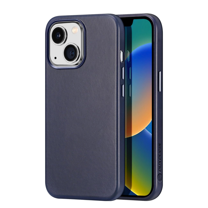 Dux Ducis Naples etui iPhone 14 Plus magnetyczny skórzany pokrowiec MagSafe niebieskie na NearMe.pl