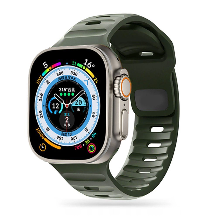 Pasek Tech-Protect IconBand Line na Apple Watch 4 / 5 / 6 / 7 / 8 / 9 / SE / Ultra 1 / 2 (42/44/45/49 mm) - ciemnozielony na NearMe.pl