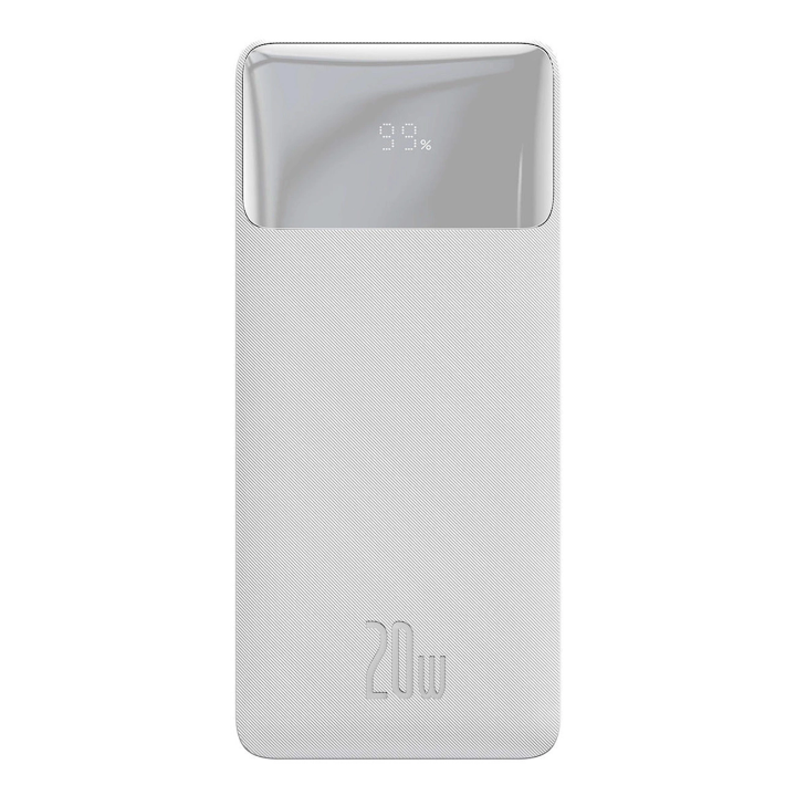 Baseus Bipow powerbank z szybkim ładowaniem 30000mAh 20W biały (Overseas Edition) + kabel USB-A - Micro USB 0.25m biały (PPBD050402) na NearMe.pl