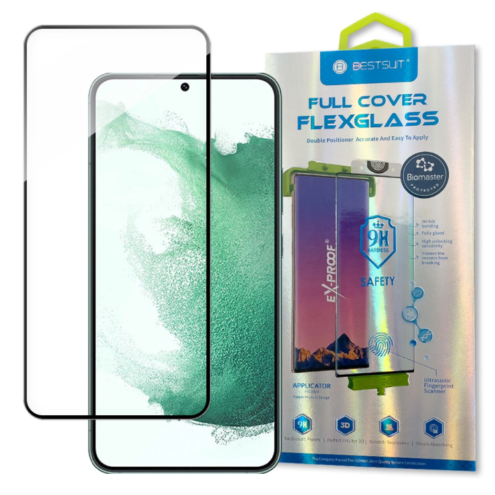 Bestsuit 3D Edge Nano Flexi Glass folia szklana szkło hartowane na cały ekran z ramką Samsung Galaxy S22+ (S22 Plus) przezroczysty na NearMe.pl