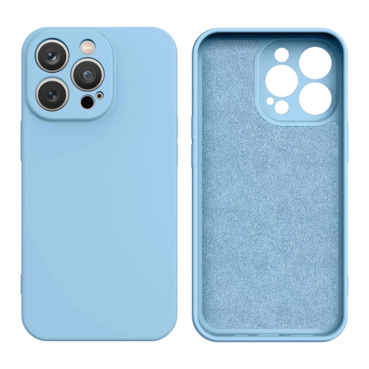 Silicone case etui iPhone 14 Plus silikonowy pokrowiec jasnoniebieskie na NearMe.pl