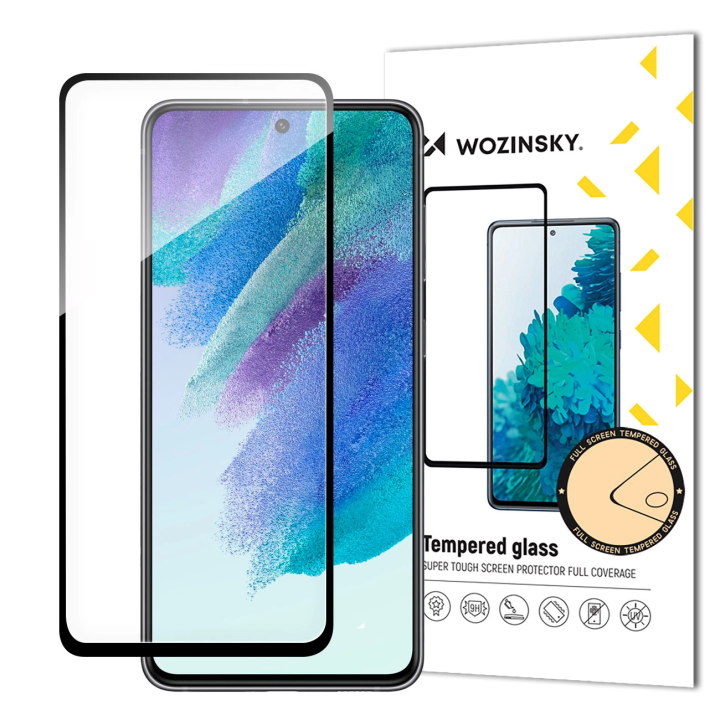 Wytrzymałe szkło hartowane Wozinsky Full Glue do Samsung S23 FE na cały ekran z ramką - czarne na NearMe.pl
