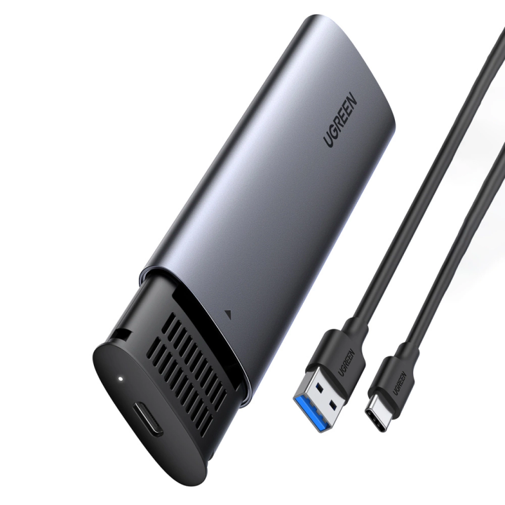 Ugreen kieszeń na dysk obudowa dysku twardego M.2 B-Key SATA 3.0 5Gbps szary + kabel USB Typ C (CM400) na NearMe.pl