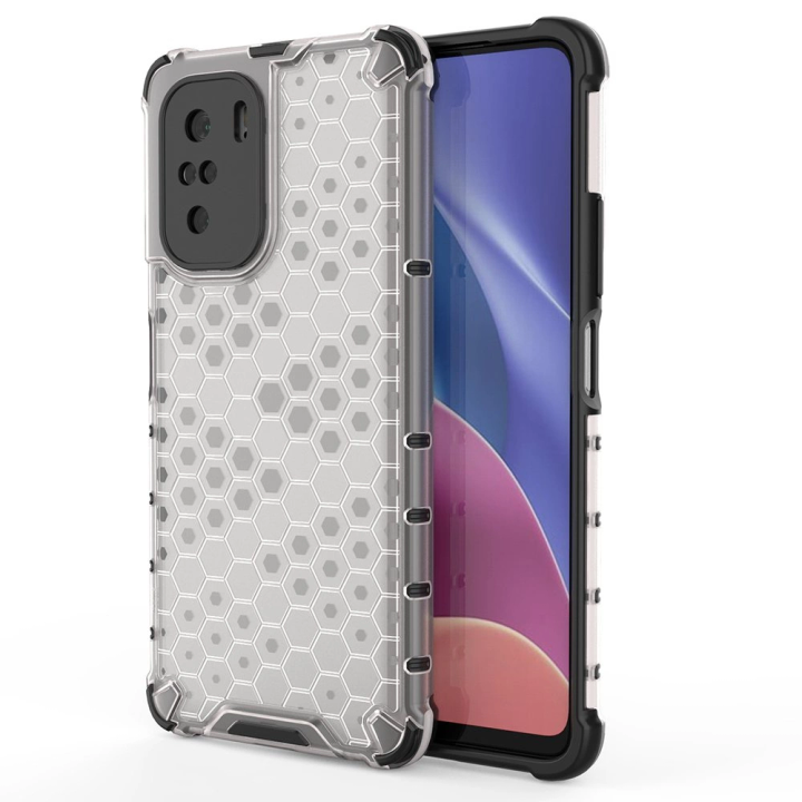 Honeycomb etui pancerny pokrowiec z żelową ramką Xiaomi Redmi K40 Pro+ / K40 Pro / K40 / Poco F3 przezroczysty na NearMe.pl