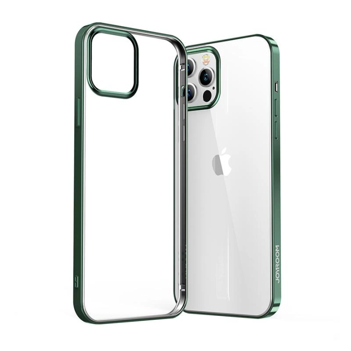Joyroom New Beautiful Series ultra cienkie przezroczyste etui z metaliczną ramką do iPhone 12 Pro Max zielony (JR-BP796) na NearMe.pl