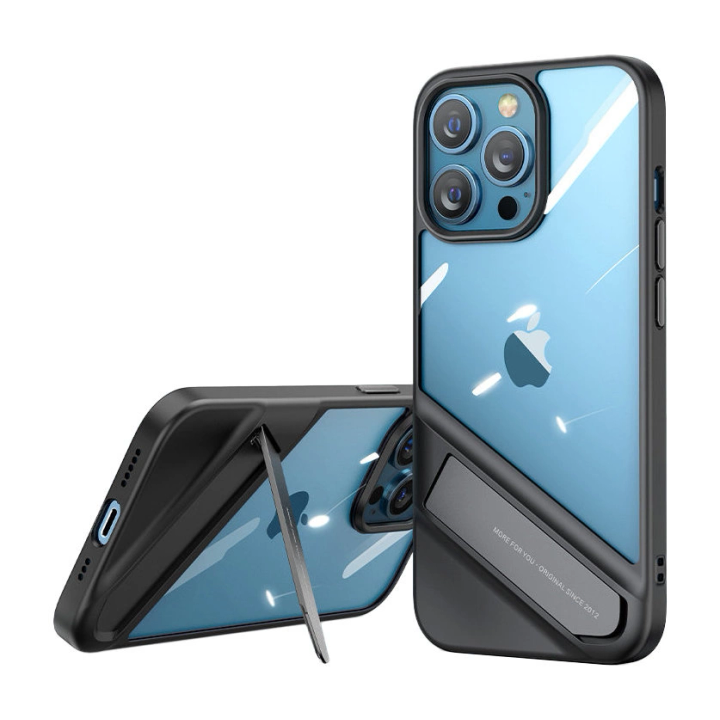 Ugreen Fusion Kickstand Case sztywne etui z żelową ramką i podstawką do iPhone 13 Pro czarny (90153) na NearMe.pl