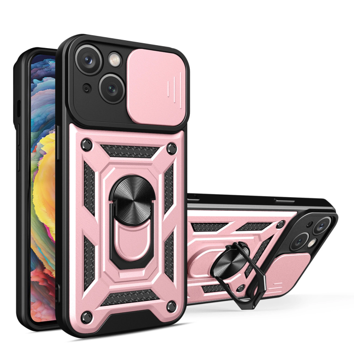Hybrid Armor Camshield etui iPhone 14 Plus pancerny pokrowiec z osłoną na aparat różowe na NearMe.pl