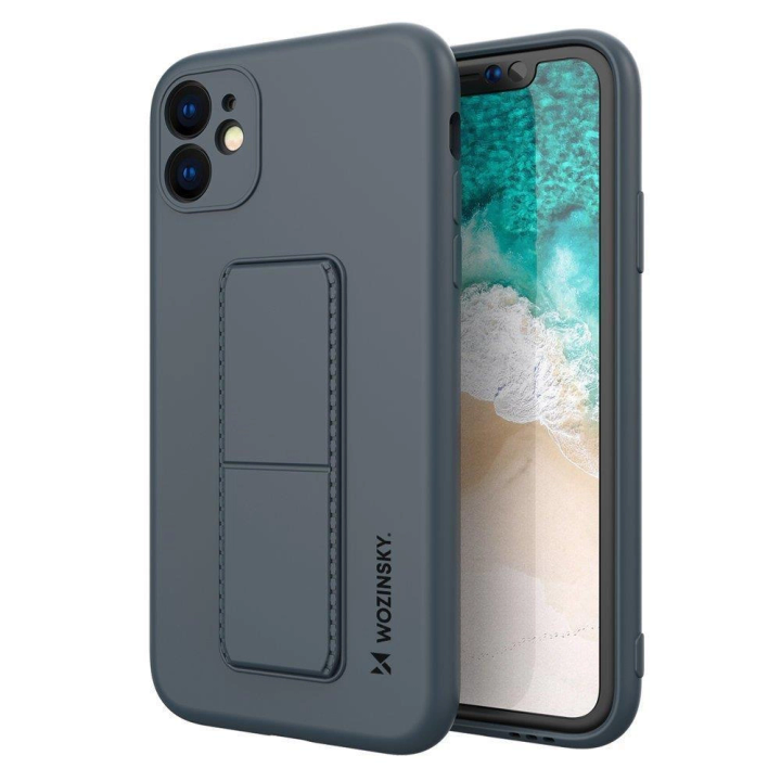 Wozinsky Kickstand Case silikonowe etui z podstawką iPhone 12 Pro Max granatowe na NearMe.pl