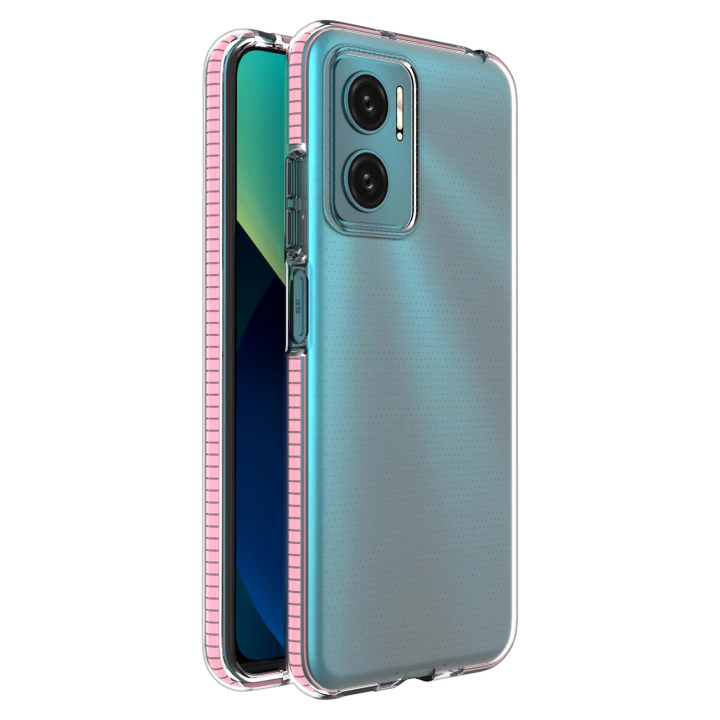Spring Case pokrowiec żelowe etui z kolorową ramką do Xiaomi Redmi 10 jasnoróżowy na NearMe.pl