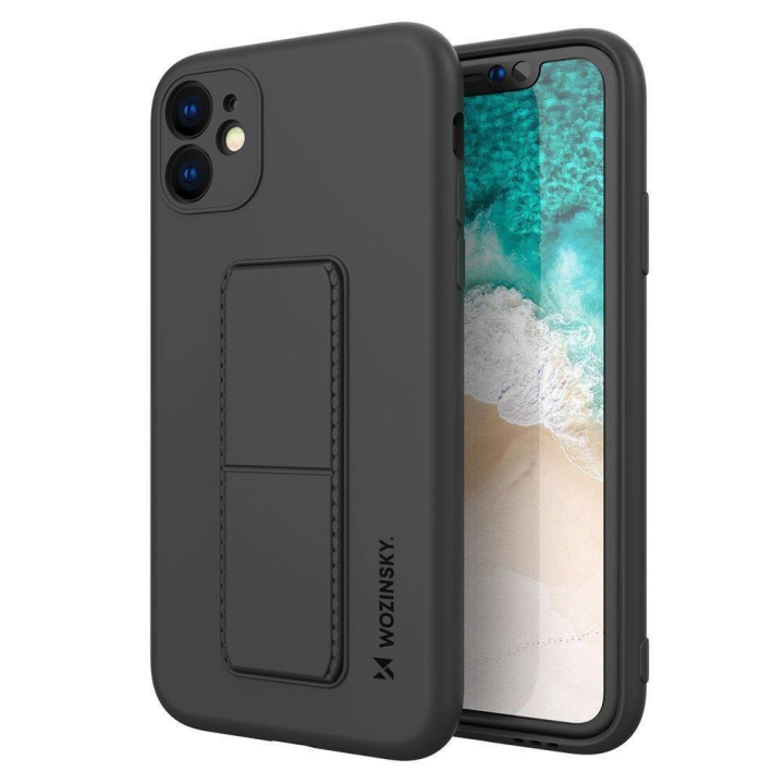 Wozinsky Kickstand Case silikonowe etui z podstawką etui Samsung Galaxy A11 / M11 czarne na NearMe.pl
