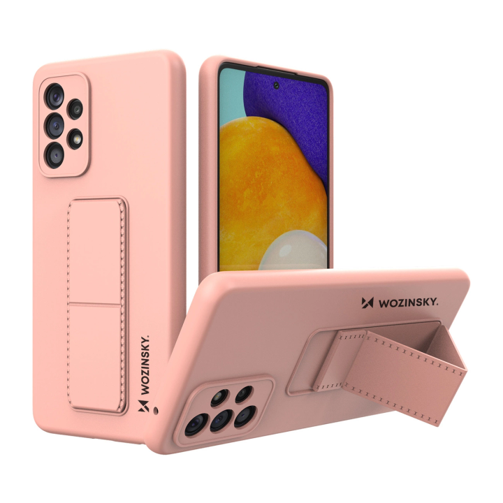 Wozinsky Kickstand Case silikonowe etui z podstawką etui Samsung Galaxy A73 różowe na NearMe.pl