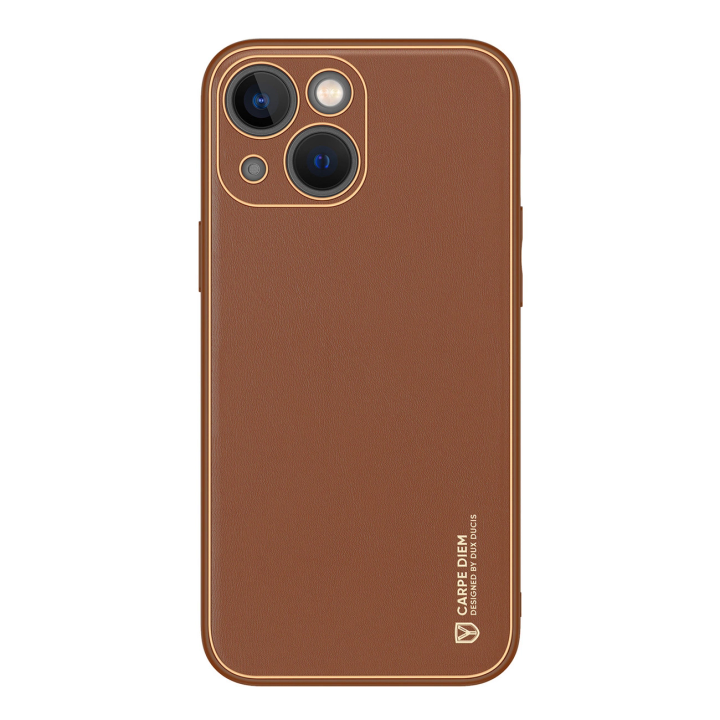 Dux Ducis Yolo etui iPhone 14 elegancki pokrowiec ze skóry ekologicznej brązowy na NearMe.pl