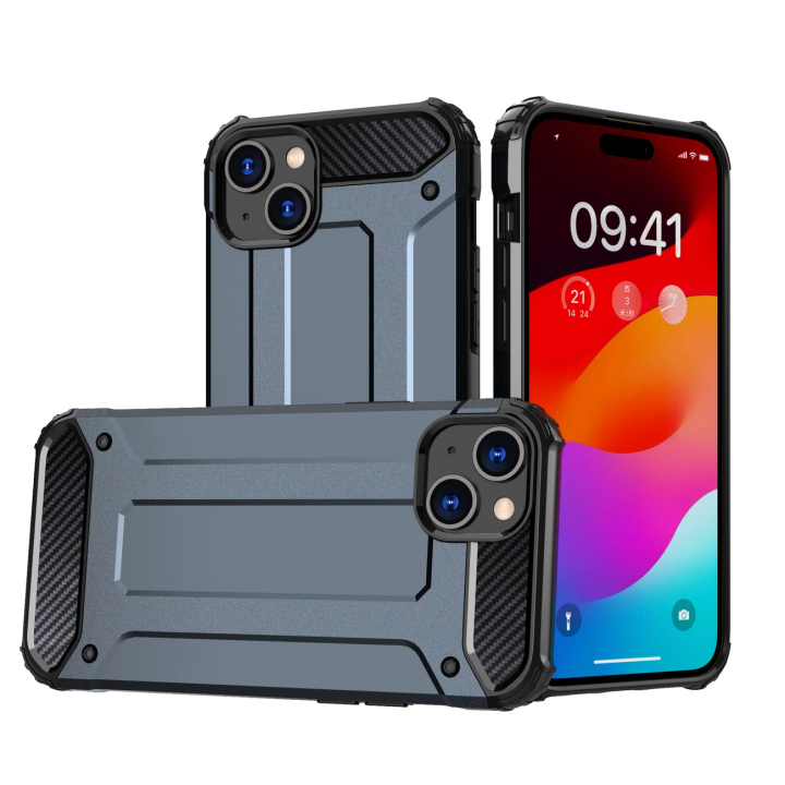 Pancerne etui do iPhone 15 Plus Hybrid Armor - niebieskie na NearMe.pl