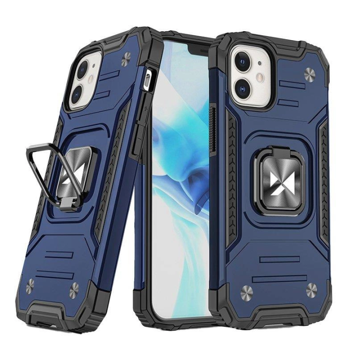 Wozinsky Ring Armor etui iPhone 14 Plus pancerny pokrowiec uchwyt magnetyczny ring niebieskie na NearMe.pl