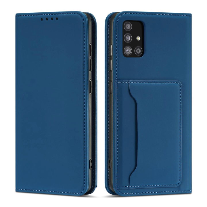 Magnet Card Case etui do Samsung Galaxy A13 5G pokrowiec portfel na karty kartę podstawka niebieski na NearMe.pl