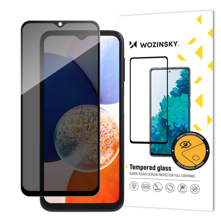 Wozinsky Privacy Glass szkło hartowane Samsung Galaxy A14 5G / Galaxy A14 z filtrem Anti Spy prywatyzujące na NearMe.pl