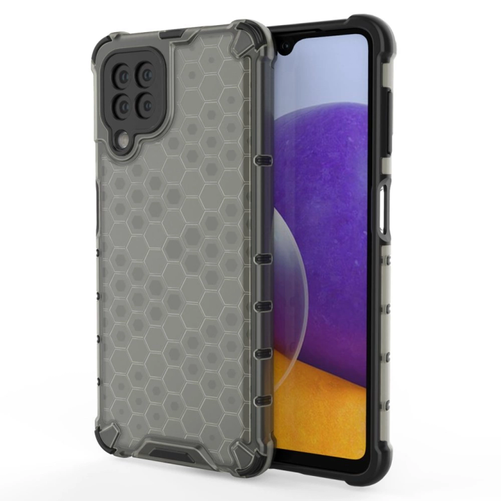 Honeycomb etui pancerny pokrowiec z żelową ramką Samsung Galaxy A22 4G czarny na NearMe.pl