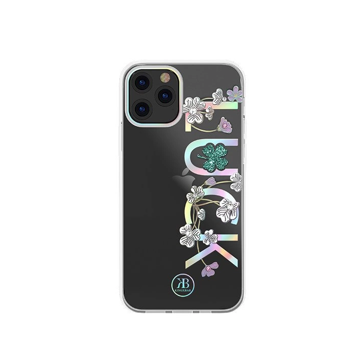 Kingxbar Lucky Series etui ozdobione oryginalnymi Kryształami Swarovskiego iPhone 12 mini przezroczysty (Luck) na NearMe.pl