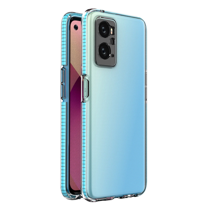 Spring Case etui Realme 9i, Oppo A36 / A76 / A96 silikonowy pokrowiec z ramką jasnoniebieskie na NearMe.pl