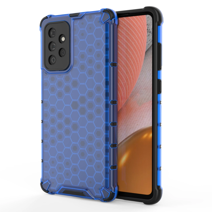 Honeycomb etui pancerny pokrowiec z żelową ramką Samsung Galaxy A72 4G niebieski na NearMe.pl